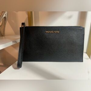 Michael Kors Black and Gold Zip Wristlet